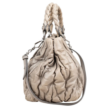 Miu Miu Vitello Lux Coffer Hobo Handbag