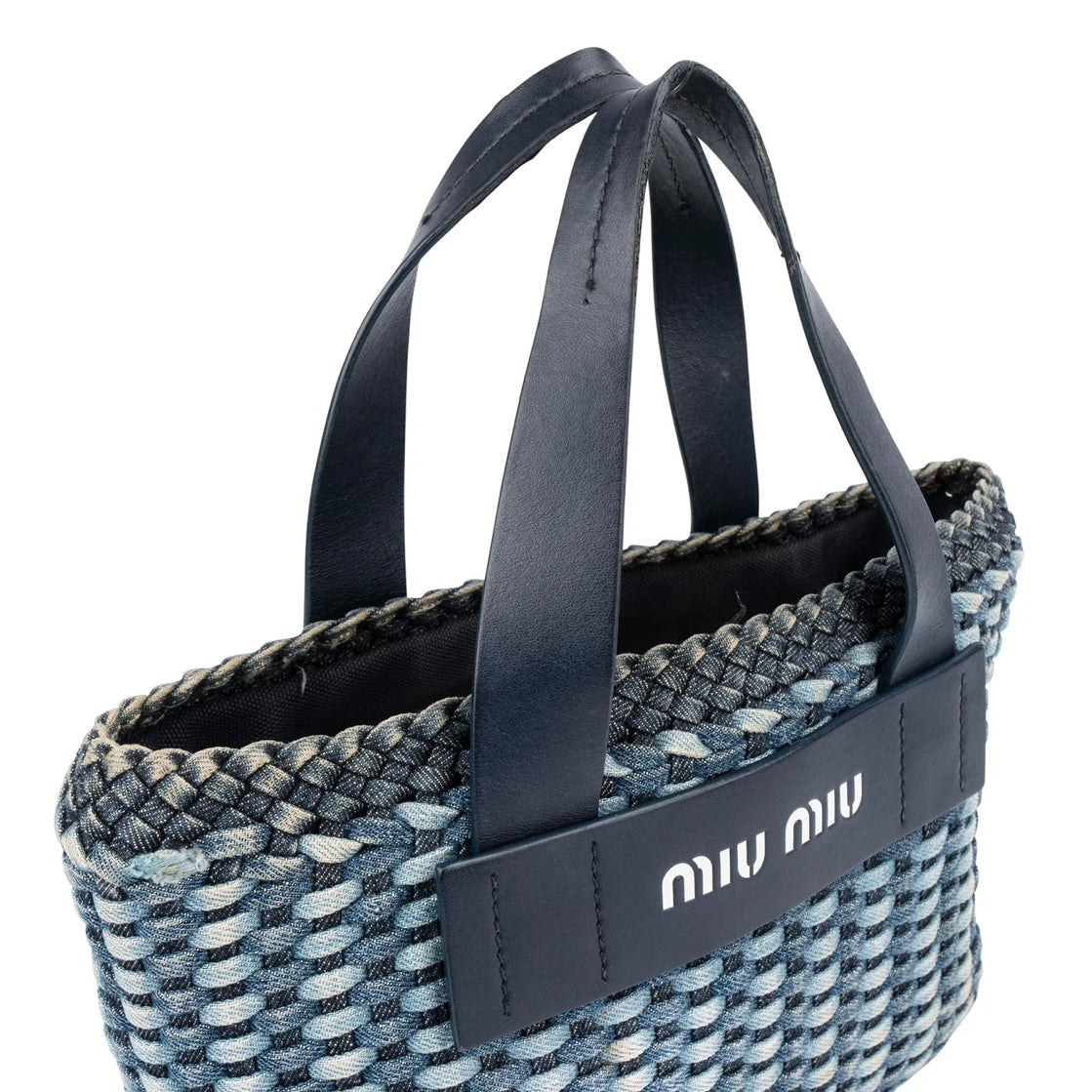 Miu Miu Braided Denim
Bucket Handbag