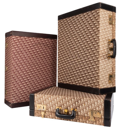 Christian Dior Trotter Monogram Vintage Suitcase Trio Tower