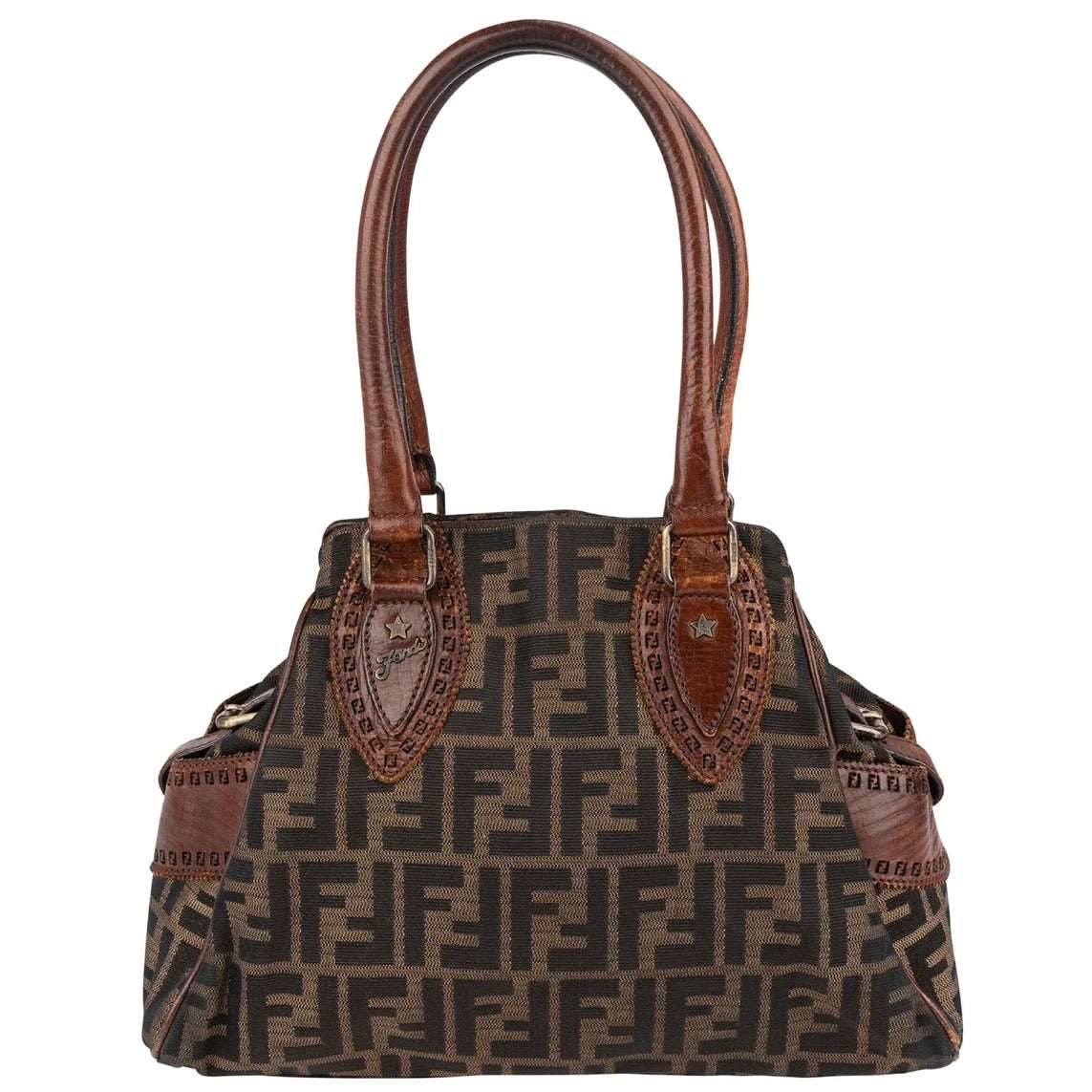 Fendi Monogram FF Zucca Canvas Villa Borghese Star Handbag