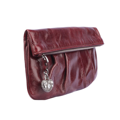 Miu Miu Bordeaux Leather Clutch Bag