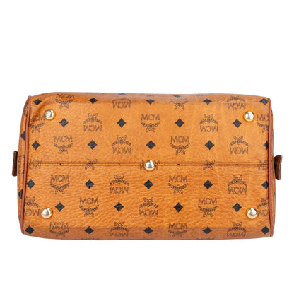 MCM Visetos Monogram Boston Handbag