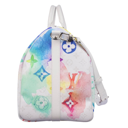Louis Vuitton Canvas Monogram Limited Watercolor Keepall 50 Bandouliere