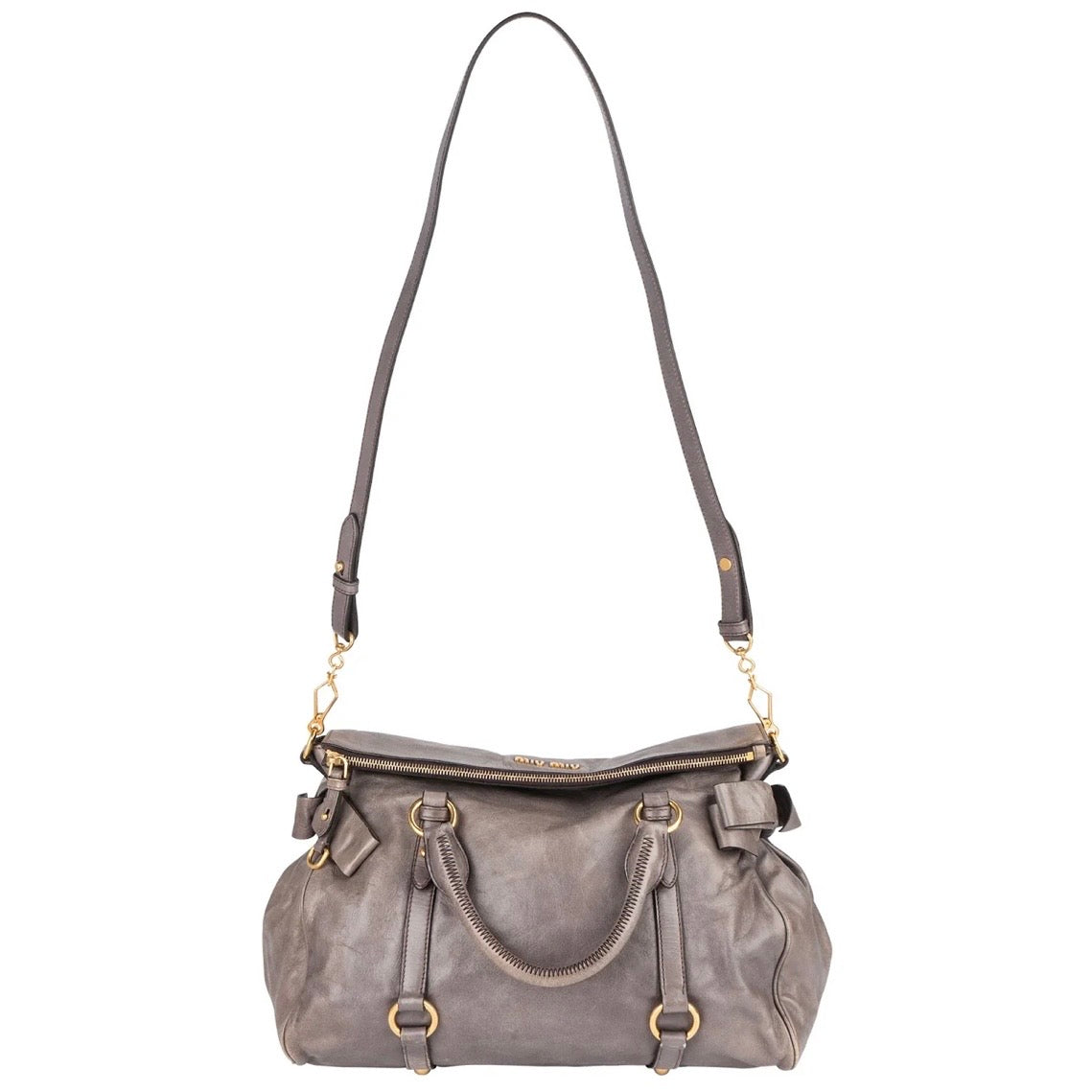 Miu Miu Vitello Lux Leather City Handbag