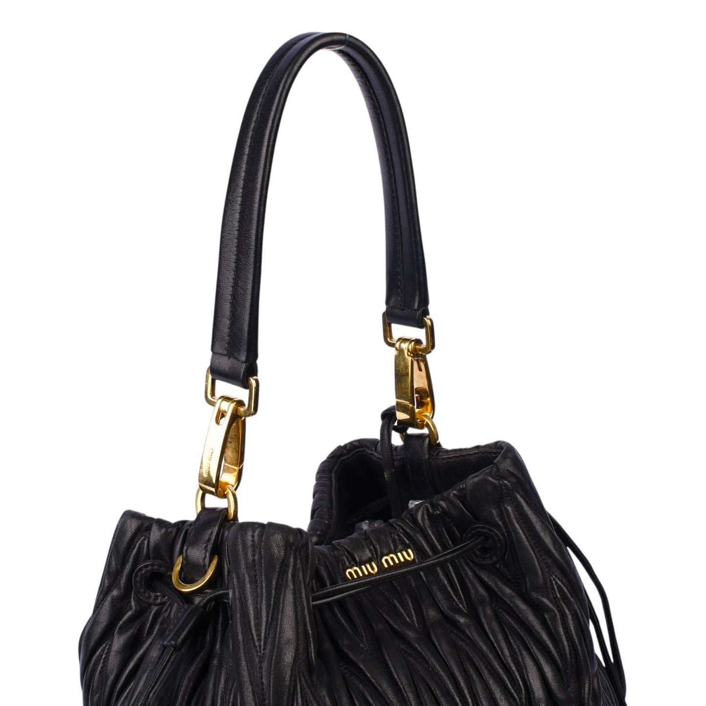 Miu Miu Quilted Leather Bucket Bag