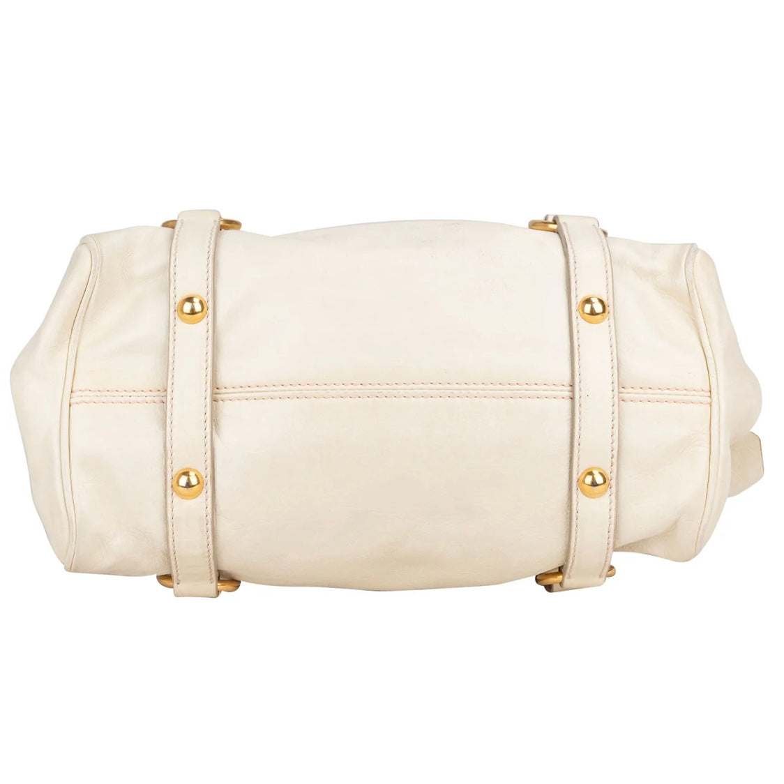 Miu Miu White Leather City Handbag