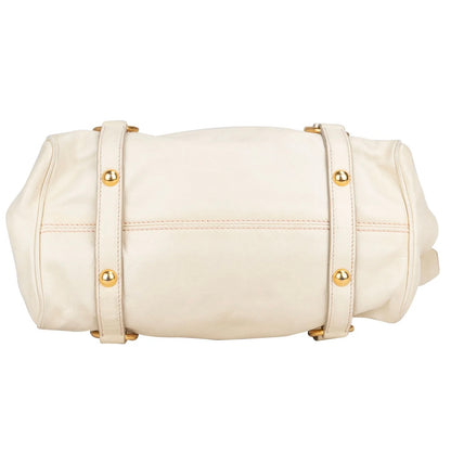 Miu Miu White Leather City Handbag