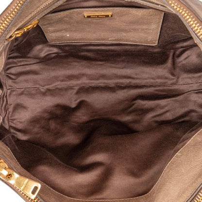 Miu Miu Vitello Lux Leather Bowler Handbag