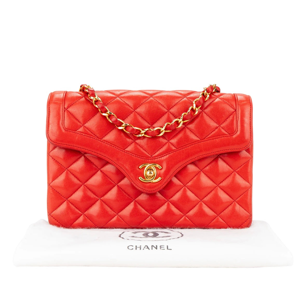 Chanel Quilted Lambskin 24K Gold Single Flap Crossbody Bag