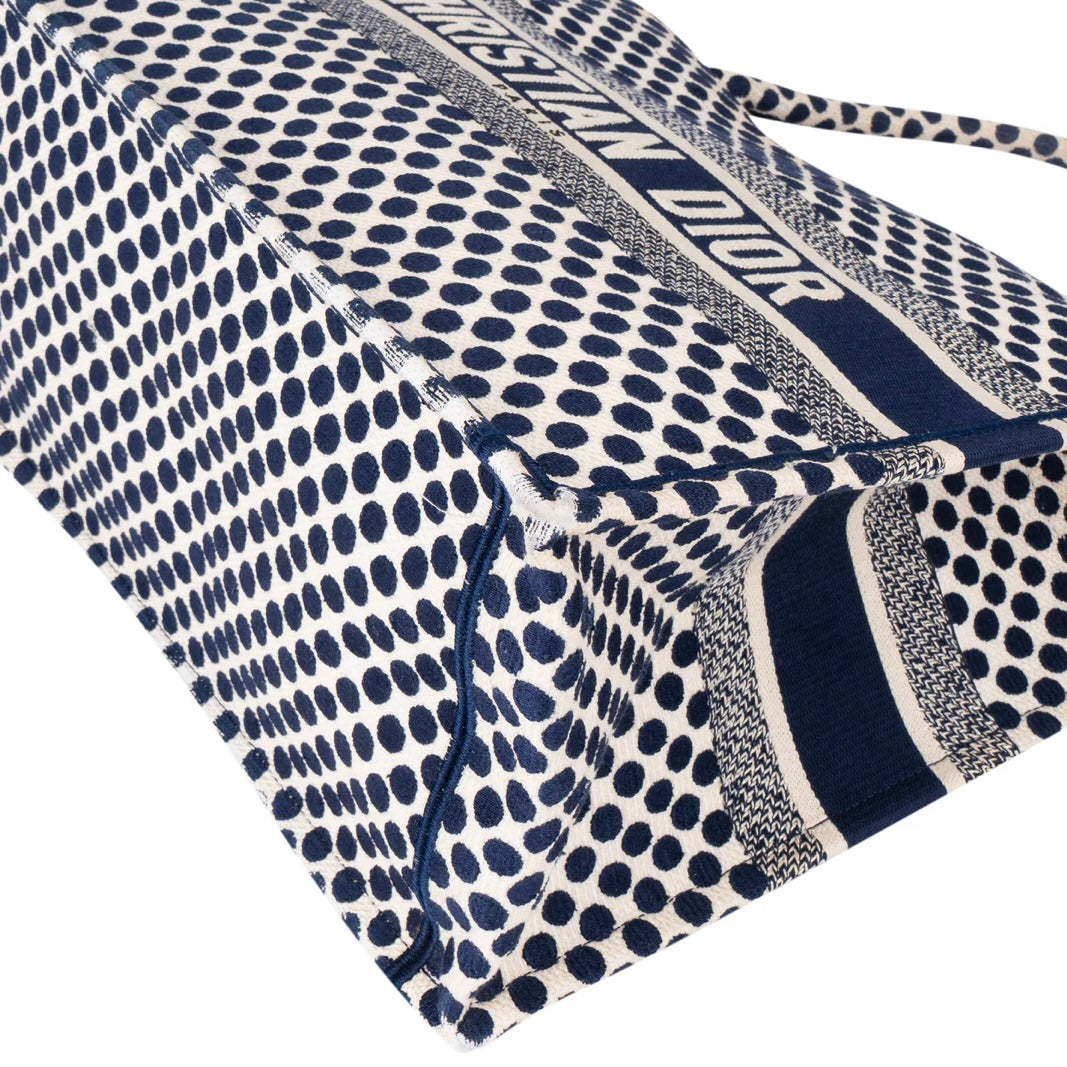 Christian Dior Dots Monogram Cotton Medium Tote Bag