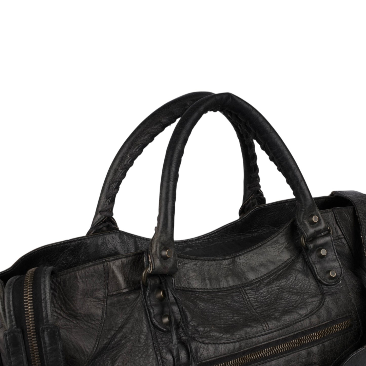 Balenciaga Black Leather City Handbag