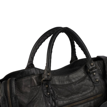 Balenciaga Black Leather City Handbag