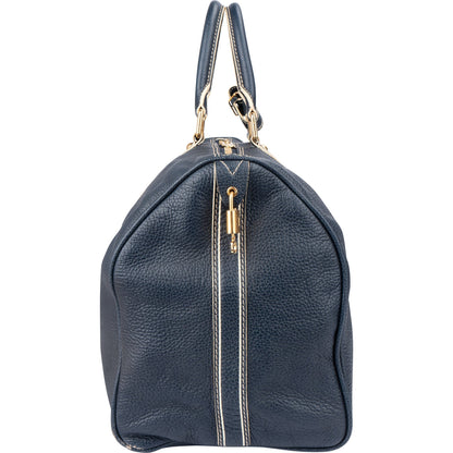 Louis Vuitton Premium Navy Tobago Leather Keepall 50