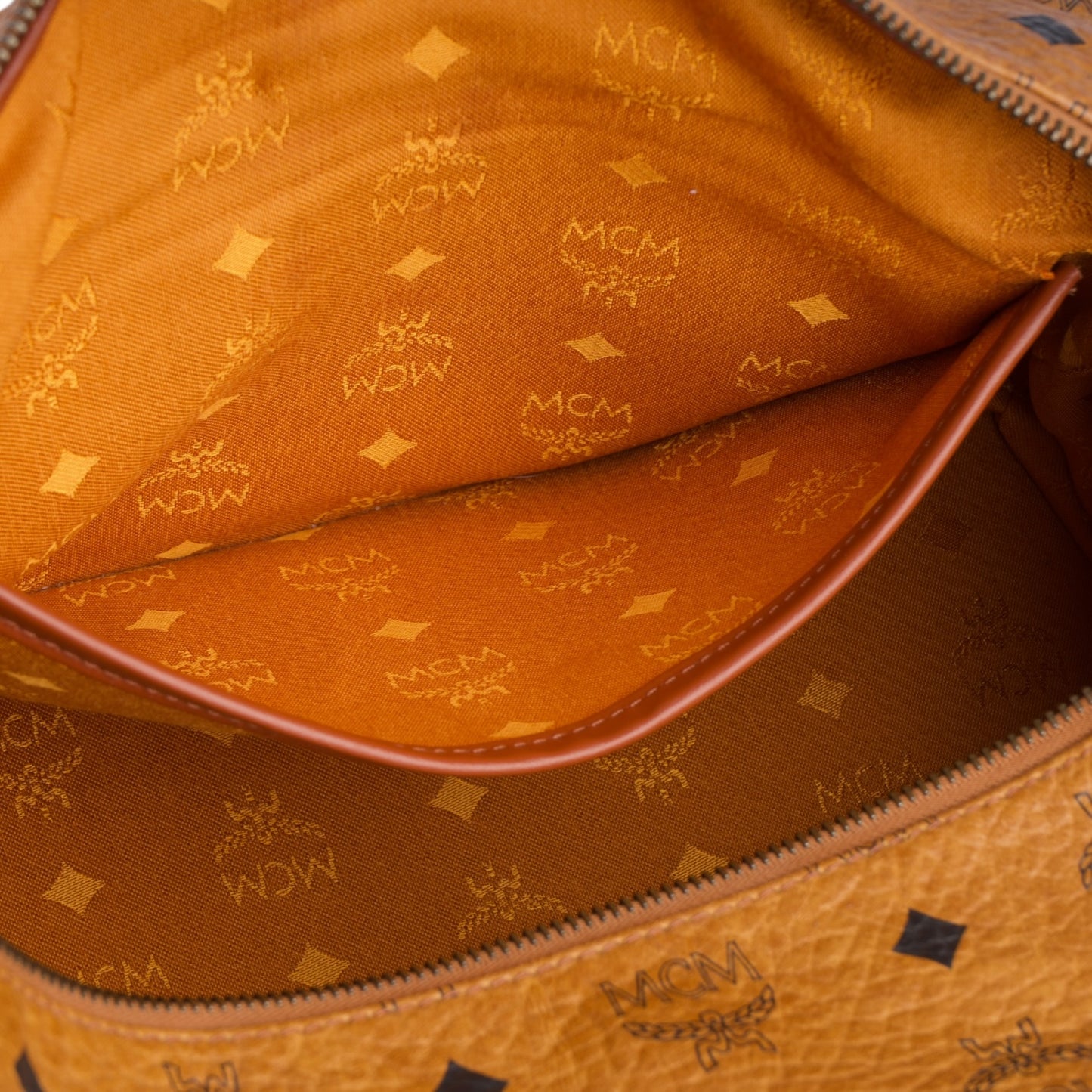MCM Visetos Monogram Boston Handbag