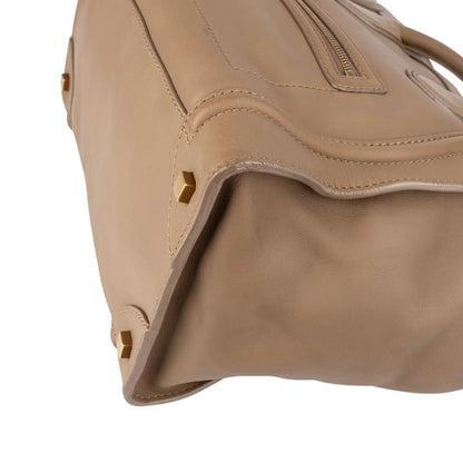 Céline Brown Calfskin Leather Luggage Handbag