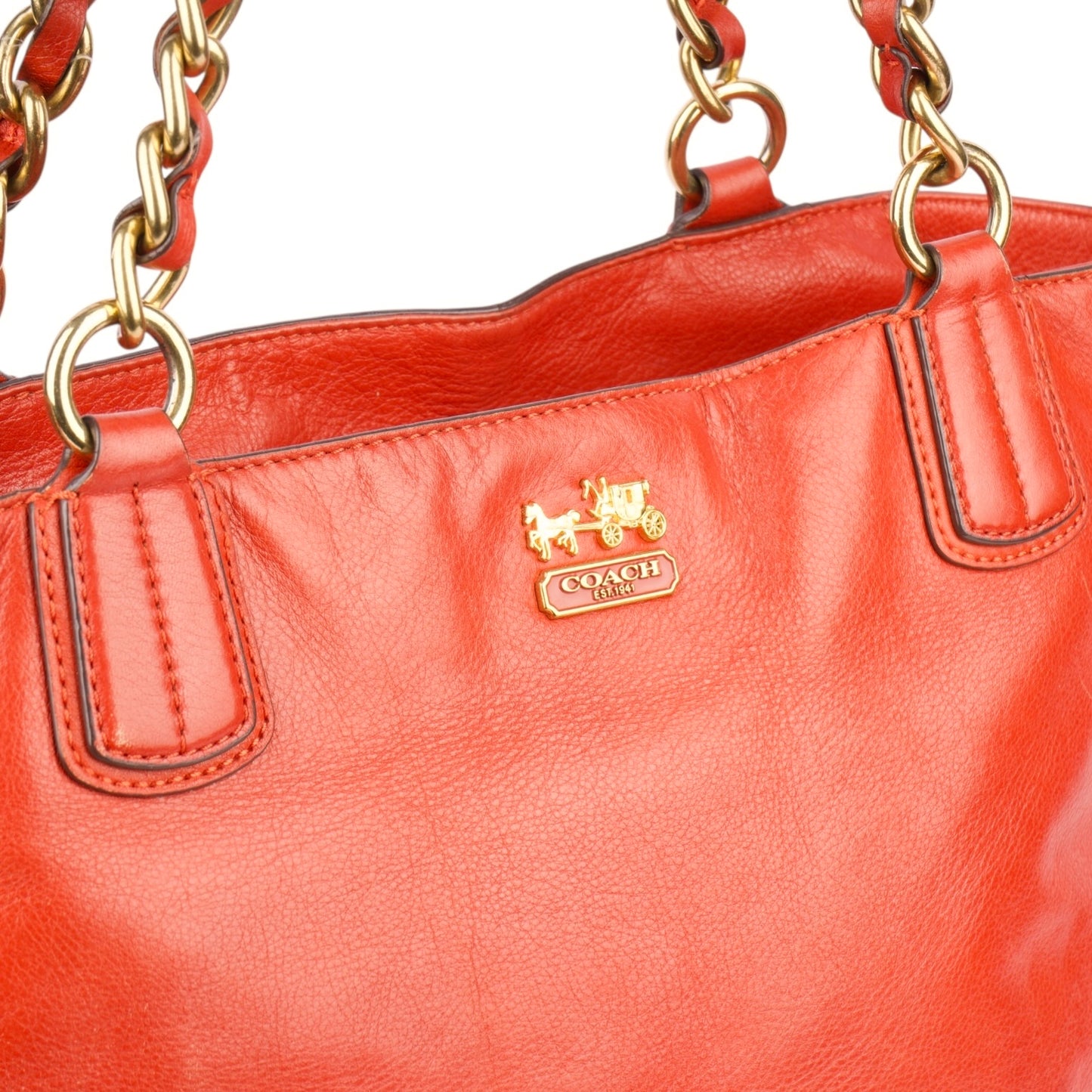 Coach Red Leather Shoulder Bag