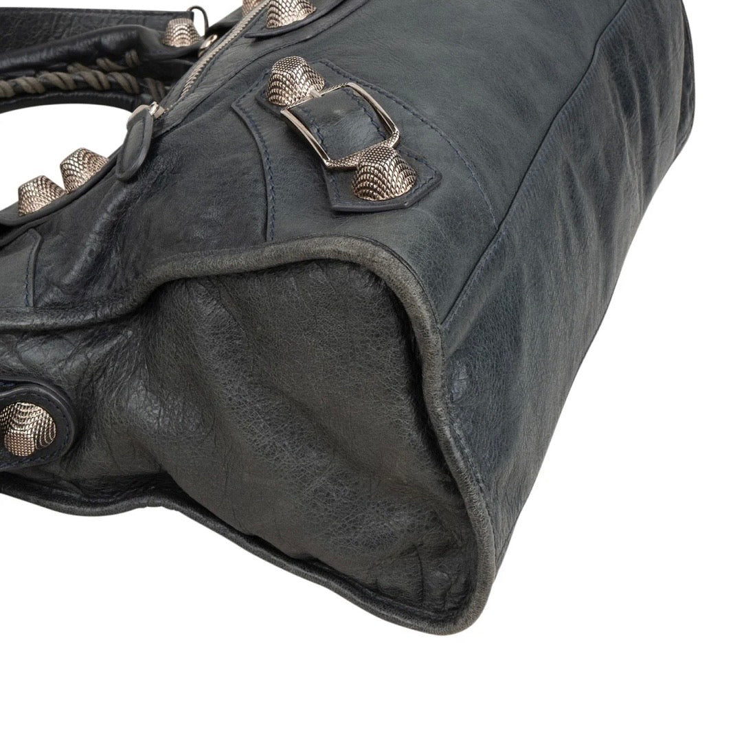 Balenciaga Dark Grey Arena Leather Classic City Handbag