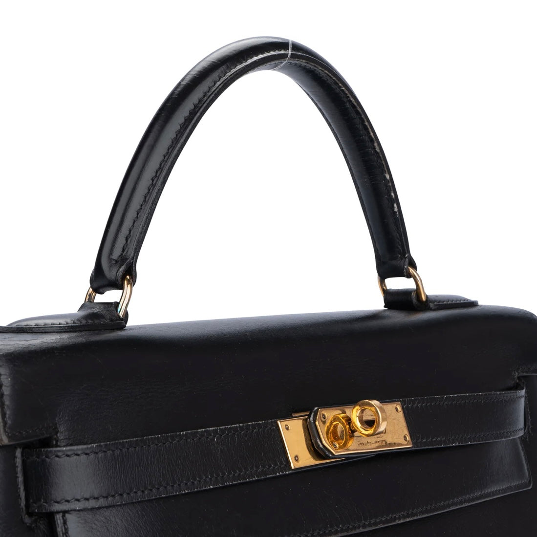 Hermès Noir Boxcalf Kelly 32 Handbag