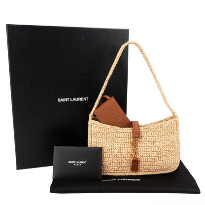 Saint Laurent Raffia Le 5 à 7 Hobo Mini Handbag