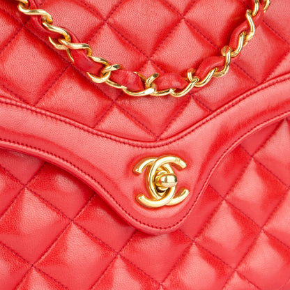 Chanel Quilted Lambskin 24K Gold Single Flap Crossbody Bag