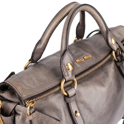 Miu Miu Vitello Lux Leather City Handbag