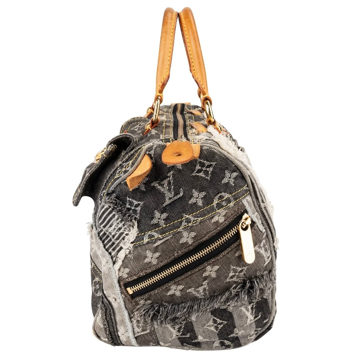 Louis Vuitton Limited Monogram Denim Patchwork Speedy 30 Handbag