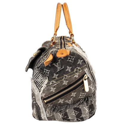 Louis Vuitton Limited Monogram Denim Patchwork Speedy 30 Handbag