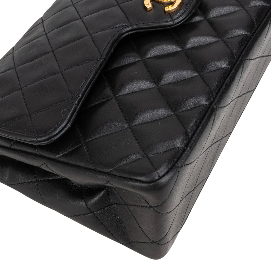 Chanel Quilted Lambskin 24K Gold Medium Double Flap Crossbody Bag