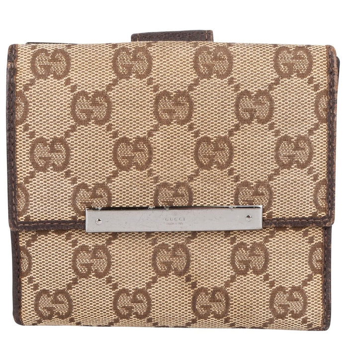 Gucci Monogram GG Canvas French Flap Wallet