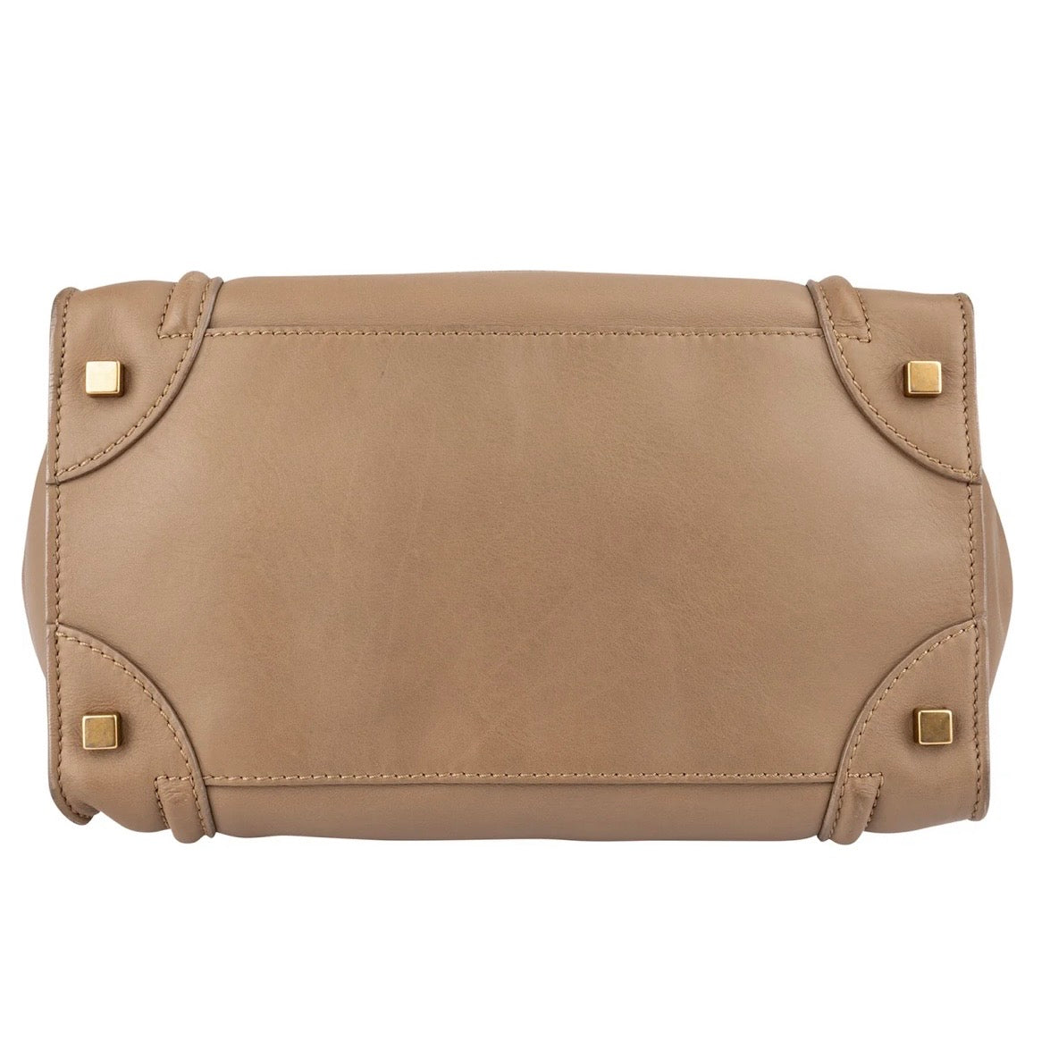 Céline Brown Calfskin Leather Luggage Handbag