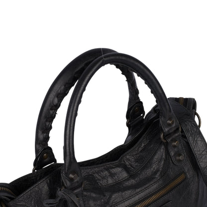 Balenciaga Black Leather City Handbag