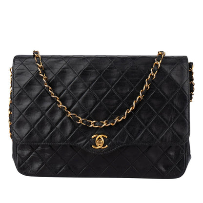 Chanel Quilted Lambskin 24K Gold Single Flap