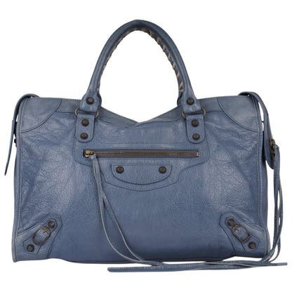 Balenciaga Blue Leather City Handbag