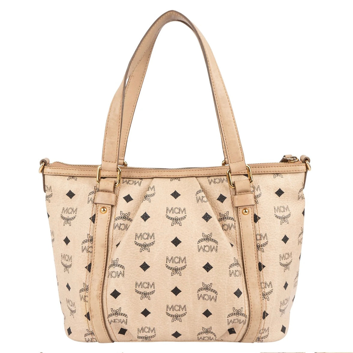MCM Monogram Visetos Satchel Handbag