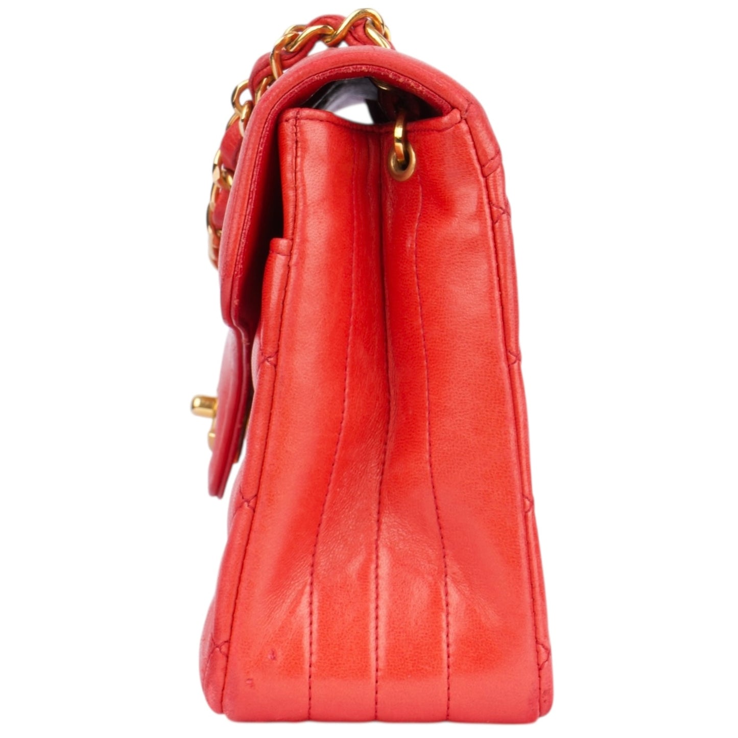 Chanel Quilted Lambskin 24K Gold Single Flap Crossbody Bag