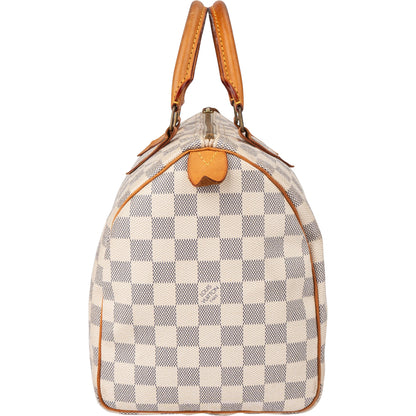 Louis Vuitton Damier Azur Monogram Speedy 30 Handbag