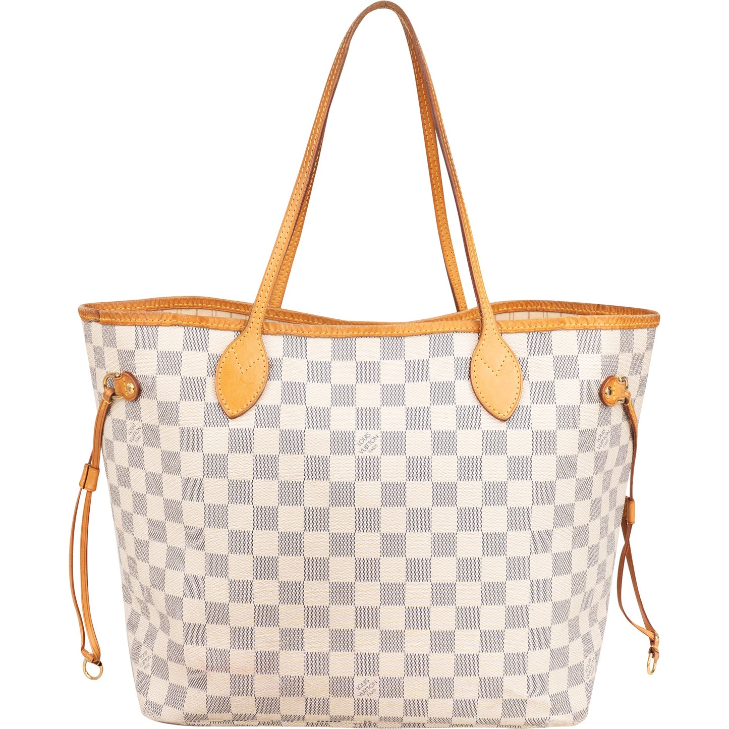 Louis Vuitton Damier Azur Monogram Neverfull MM Shopper Handbag