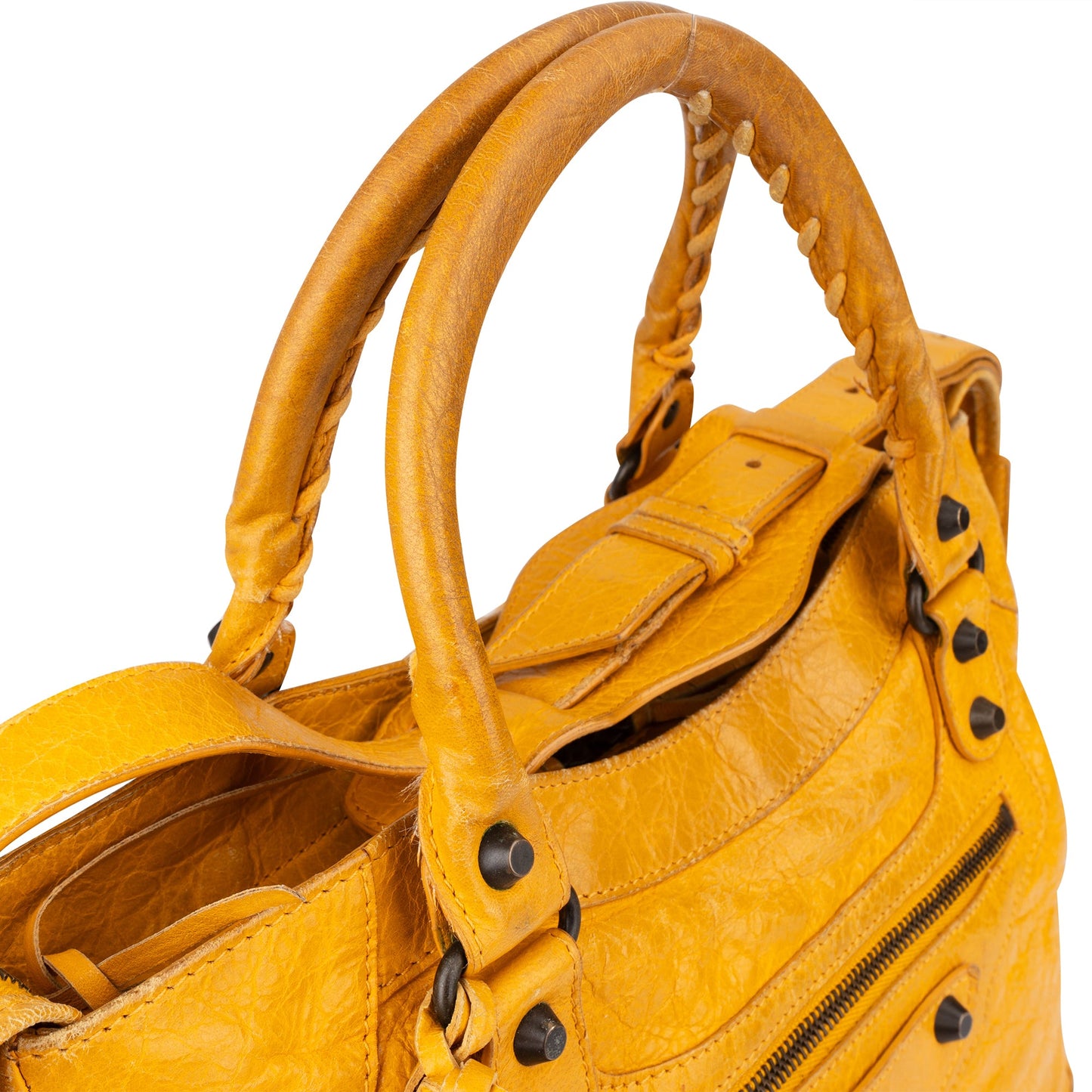 Balenciaga Yellow Leather City Handbag