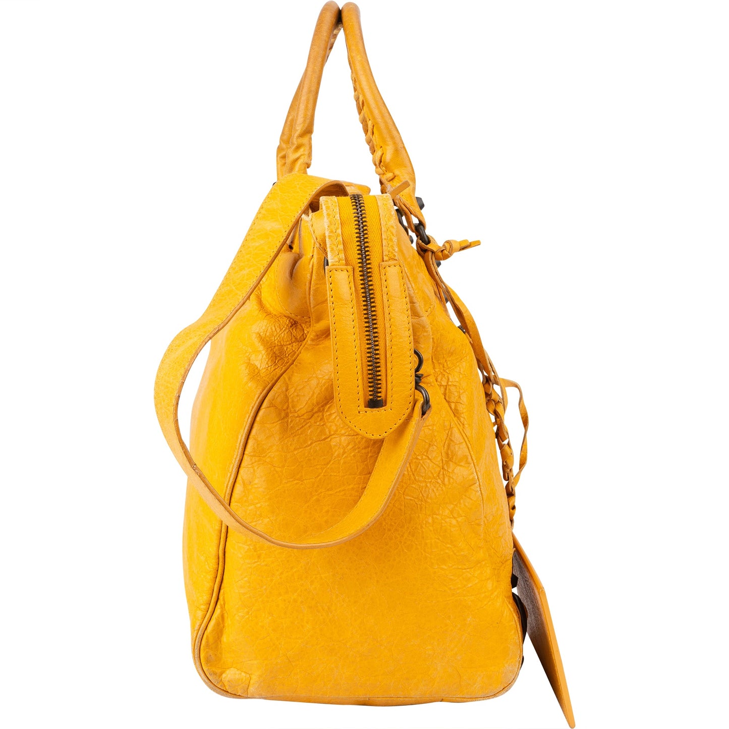 Balenciaga Yellow Leather City Handbag