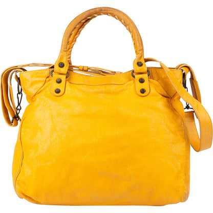 Balenciaga Yellow Leather City Handbag