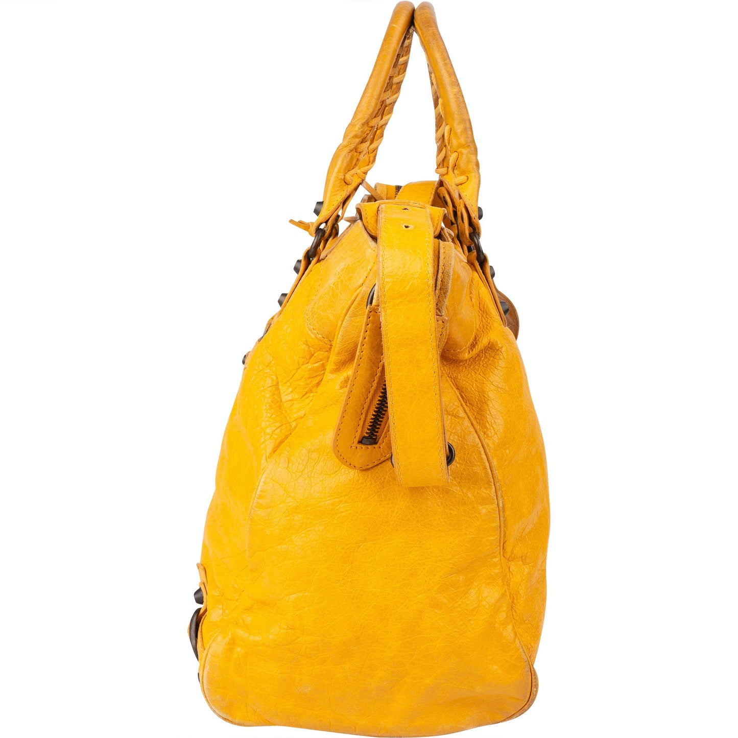 Balenciaga Yellow Leather City Handbag