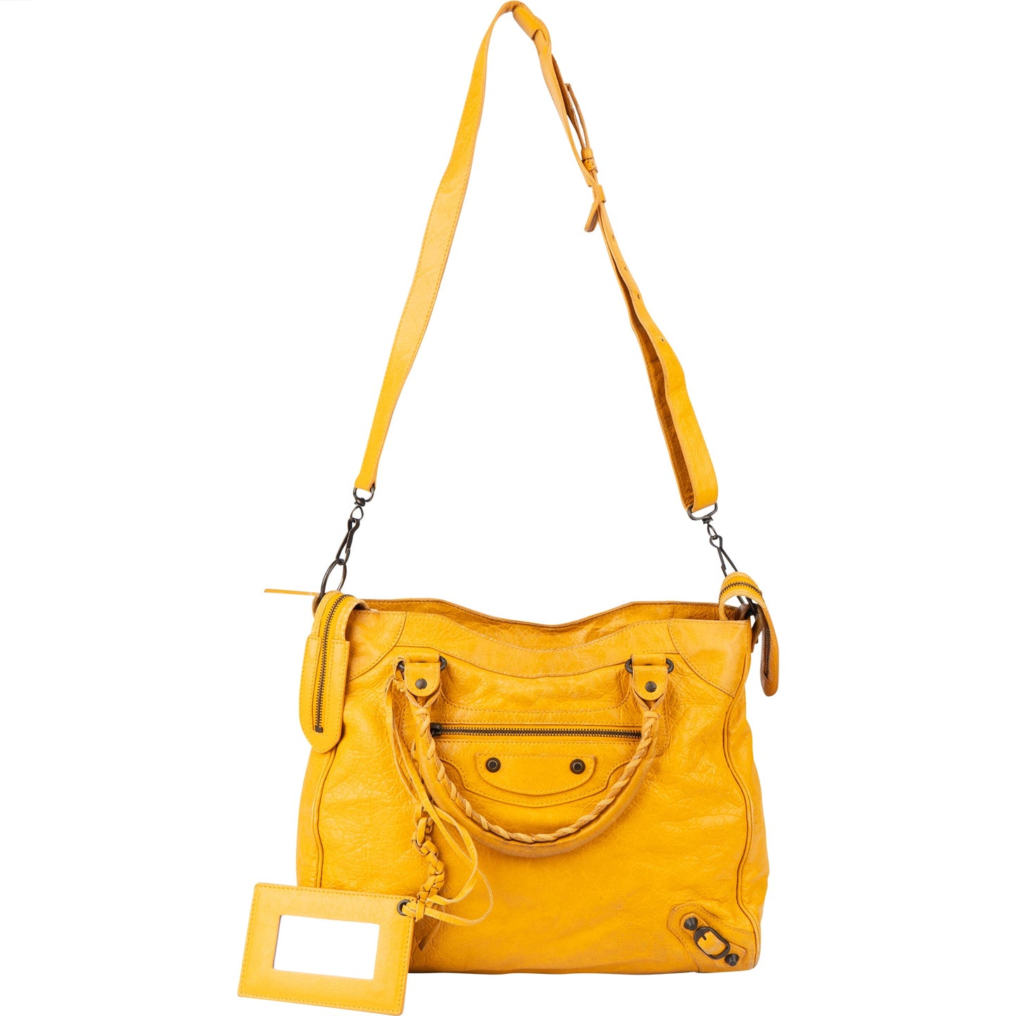 Balenciaga Yellow Leather City Handbag