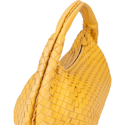Bottega Veneta Yellow Intrecciato Leather Belly Hobo Bag