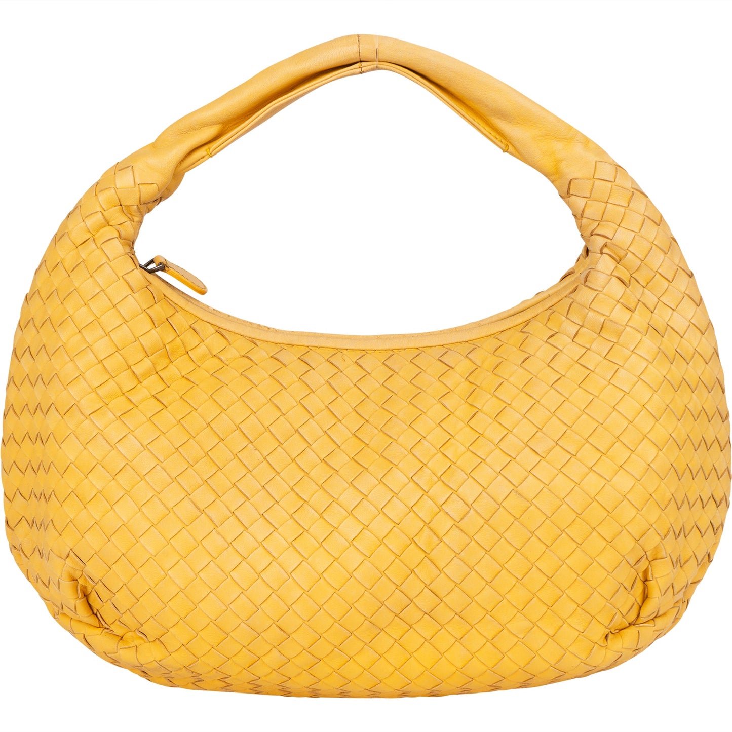 Bottega Veneta Yellow Intrecciato Leather Belly Hobo Bag