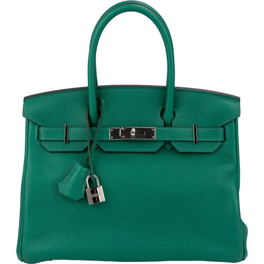 Hermès Vert Vertigo Verso Taurillon Clemence Leather Birkin 30 Handbag (2018)