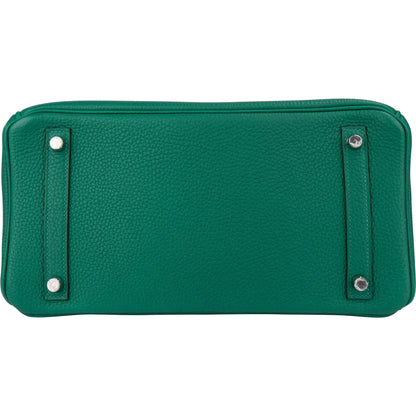 Hermès Vert Vertigo Verso Taurillon Clemence Leather Birkin 30 Handbag (2018)