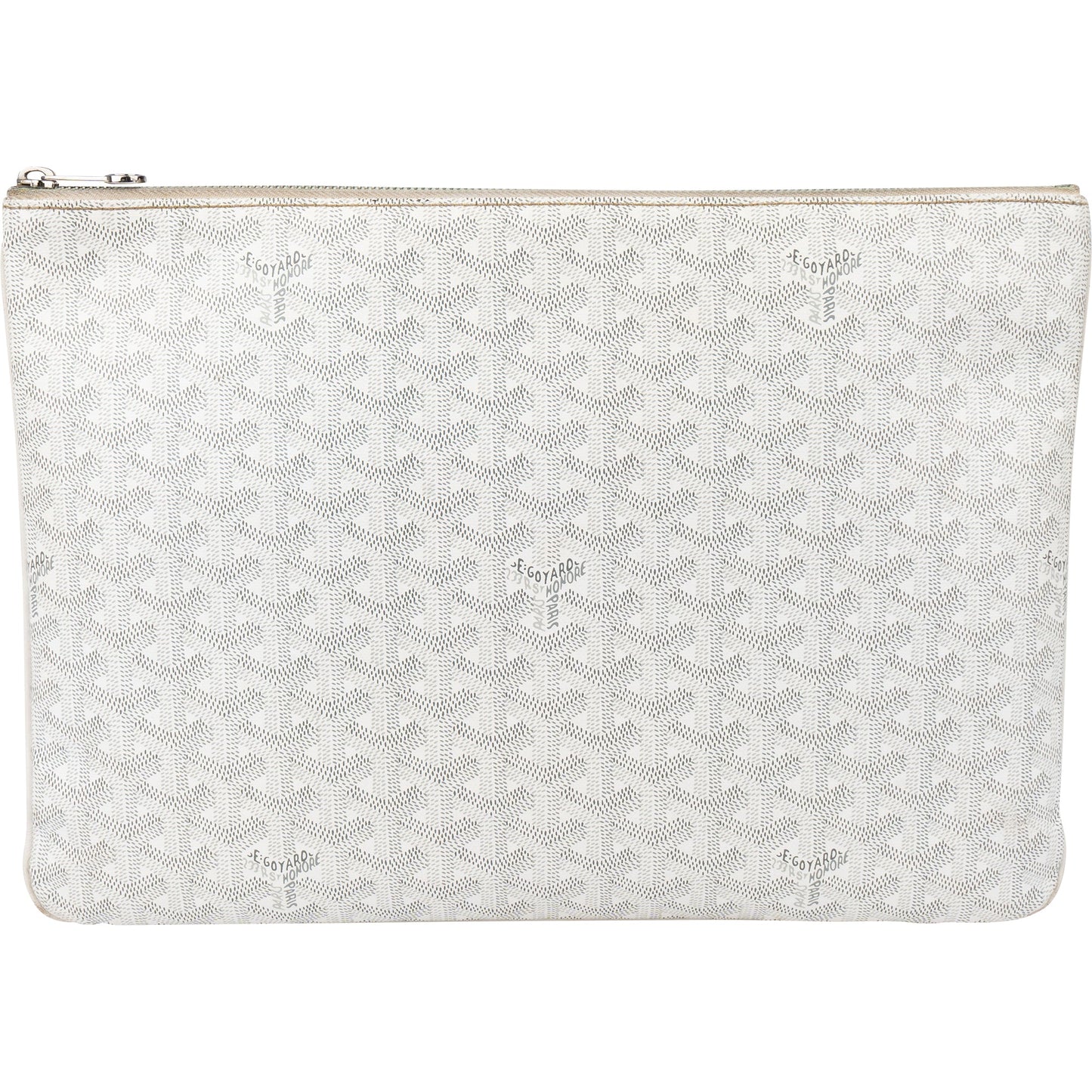 Goyard White Goyardine Monogram Senat MM Clutch