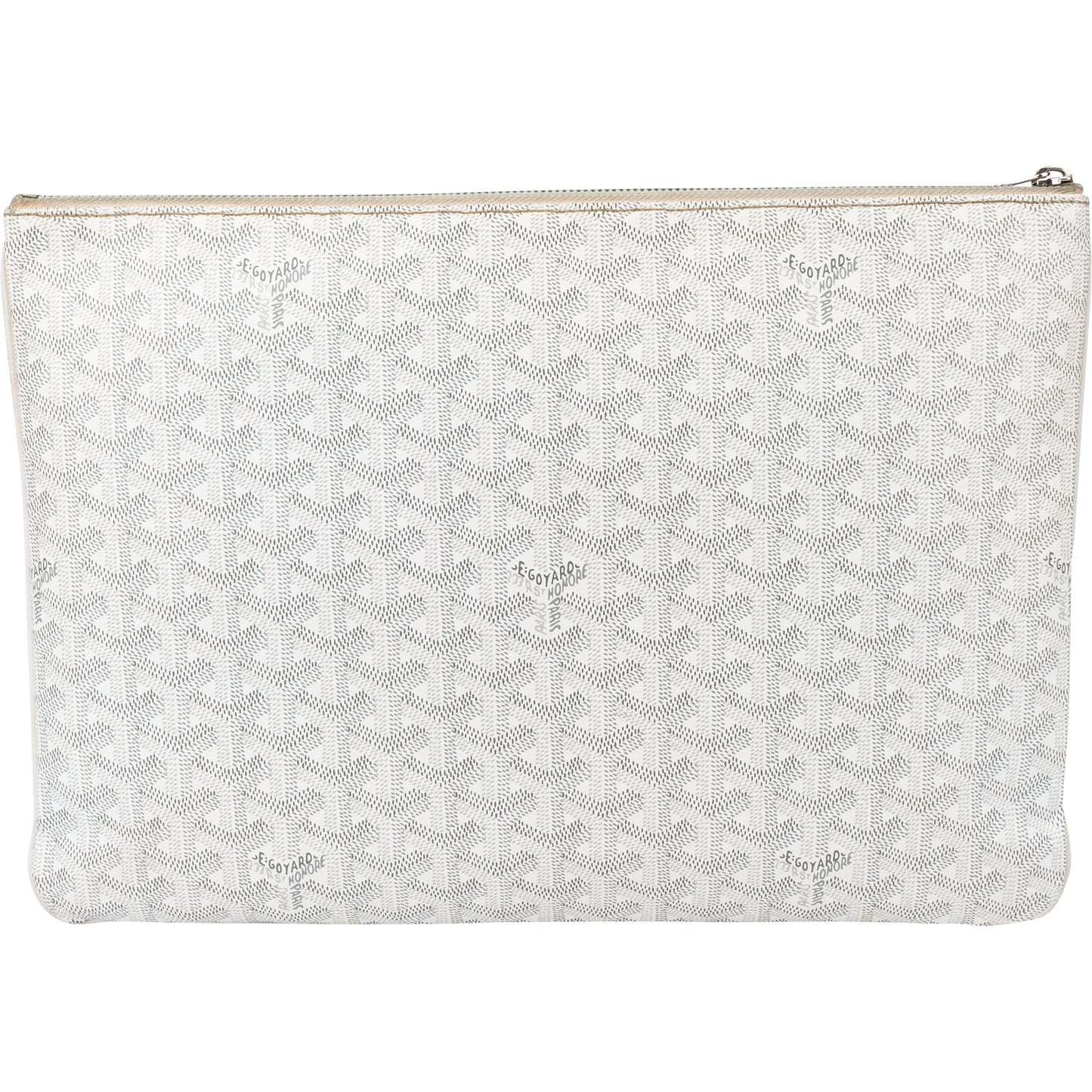 Goyard White Goyardine Monogram Senat MM Clutch