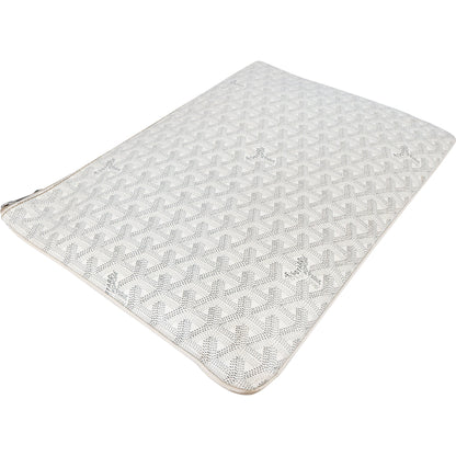 Goyard White Goyardine Monogram Senat MM Clutch
