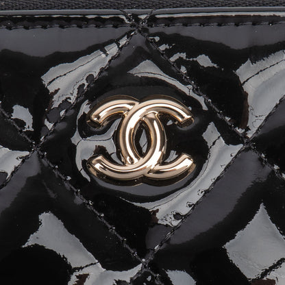 Chanel Quilted Patent Leather CC Clutch